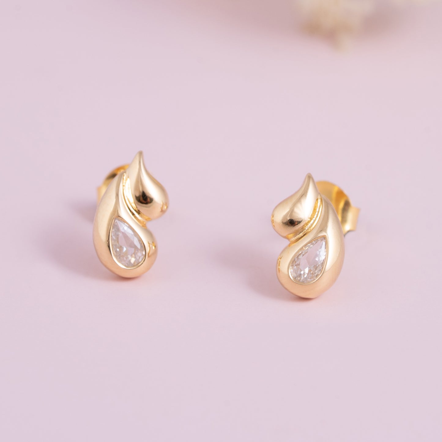 Golden Dewdrop Studs