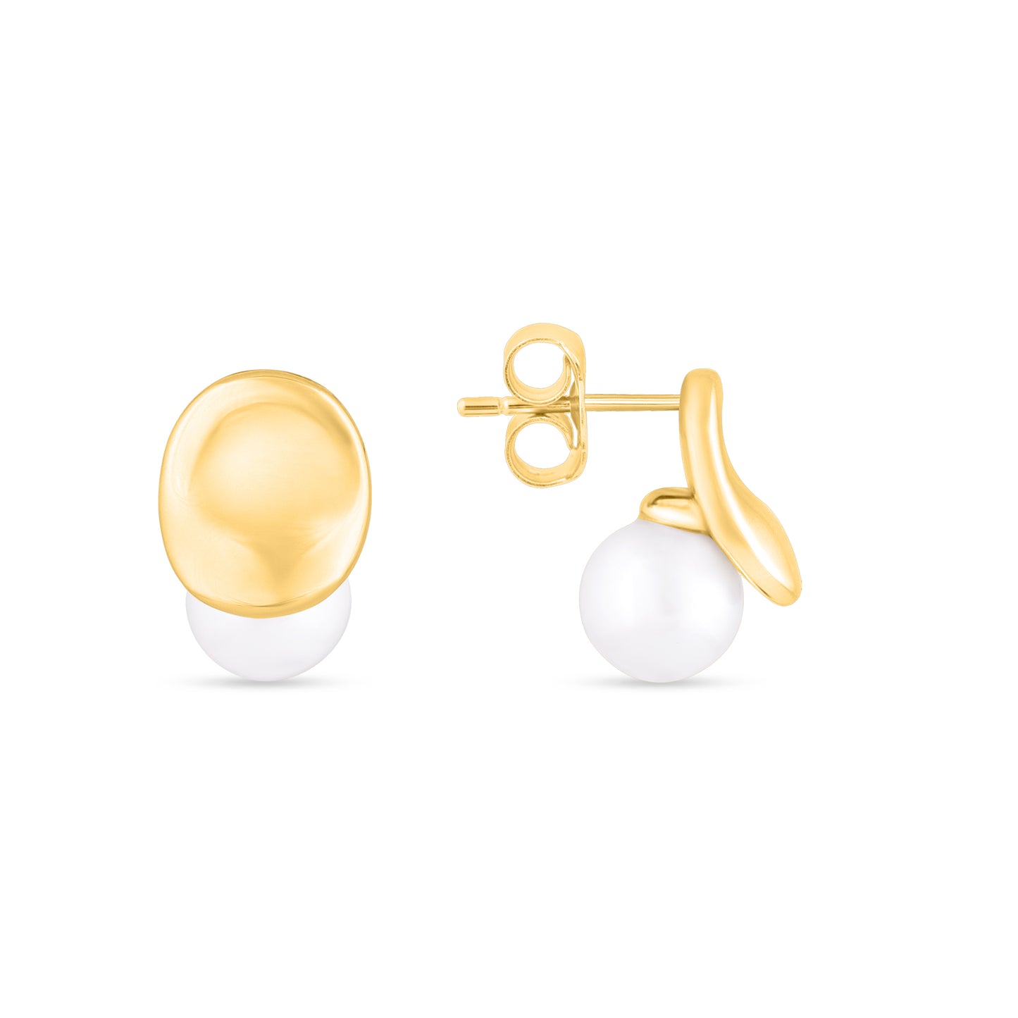 Golden Moonlit Pearl Studs