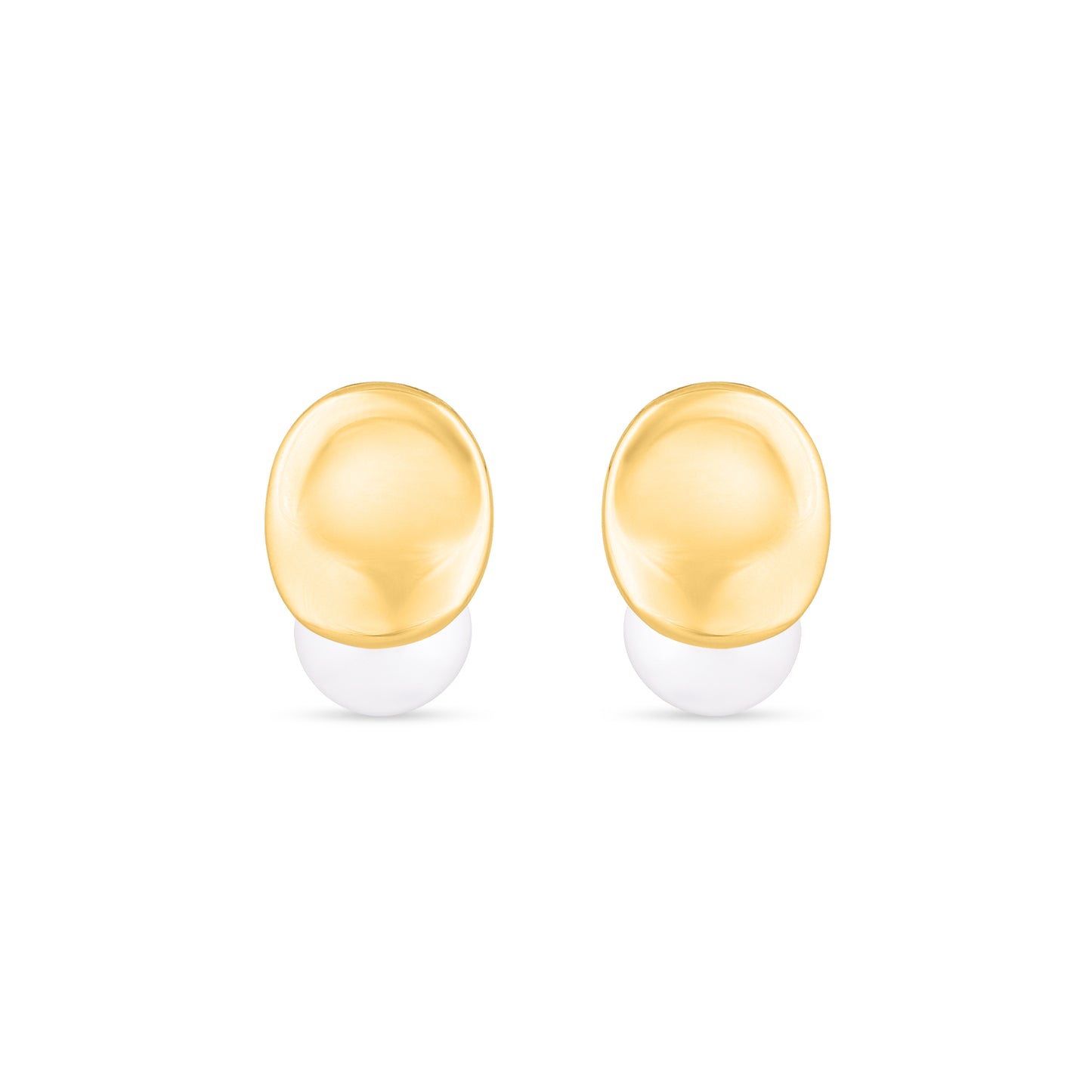 Golden Moonlit Pearl Studs