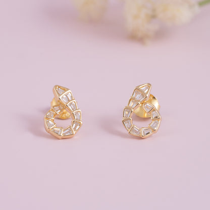 Gold Radiant Swirl Earrings