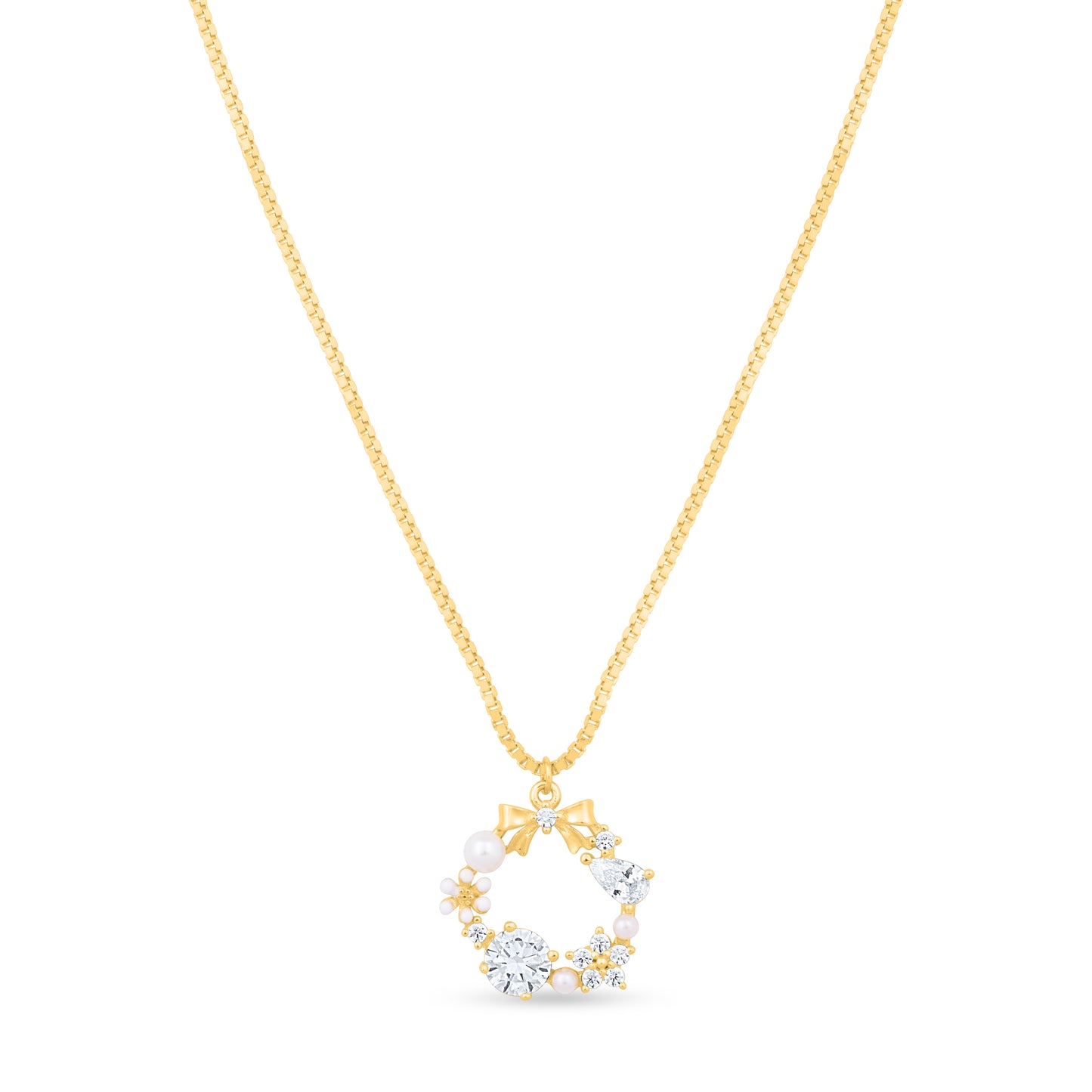 Golden Charm Bloom Pendant Necklace