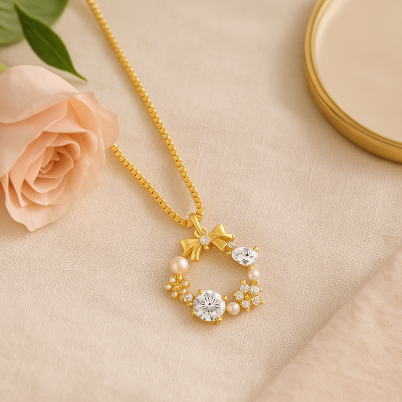 Golden Charm Bloom Pendant Necklace