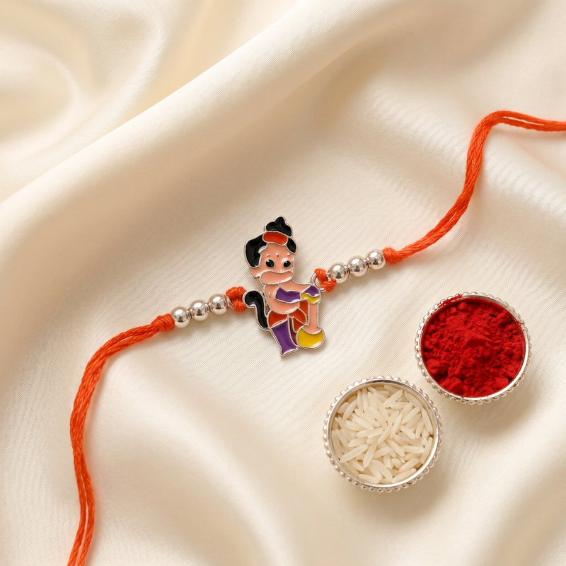 Hanuman's Blessings Silver Rakhi