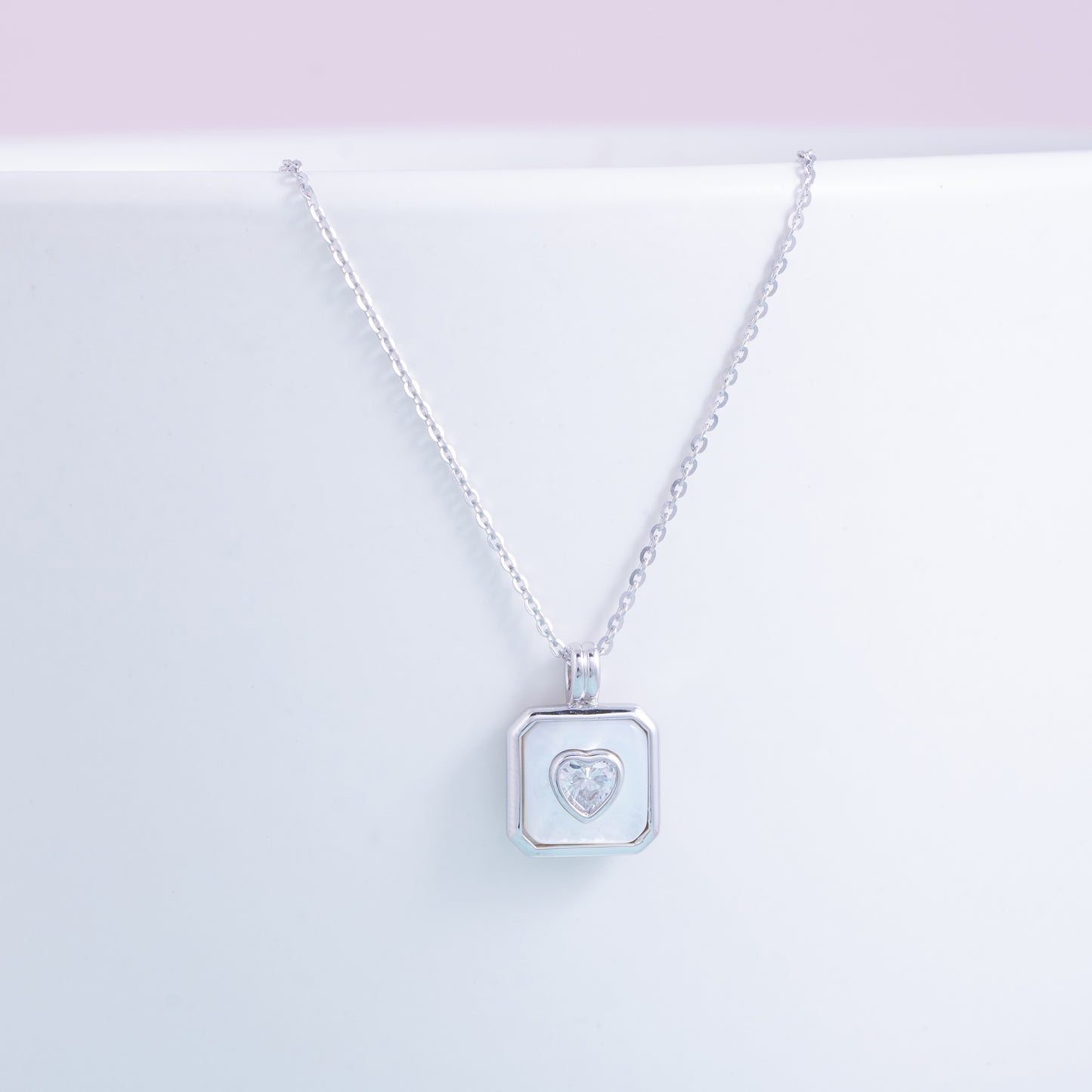Silver Heartbound Charm Pendant Necklace