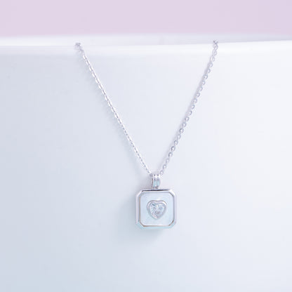 Silver Heartbound Charm Pendant Necklace