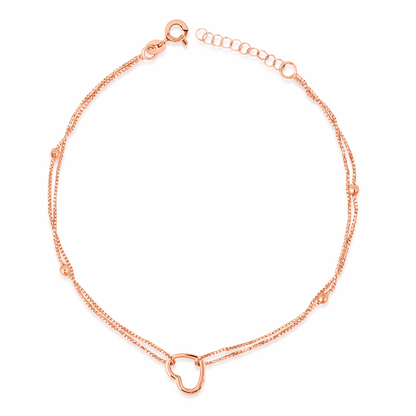 Heartfelt Rose Gold Anklet