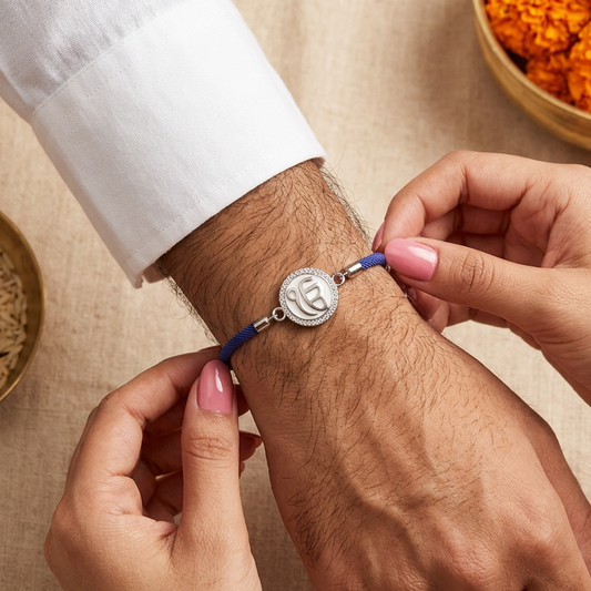 Ik Onkar Divine 92.5 Sterling Silver Bracelet Rakhi