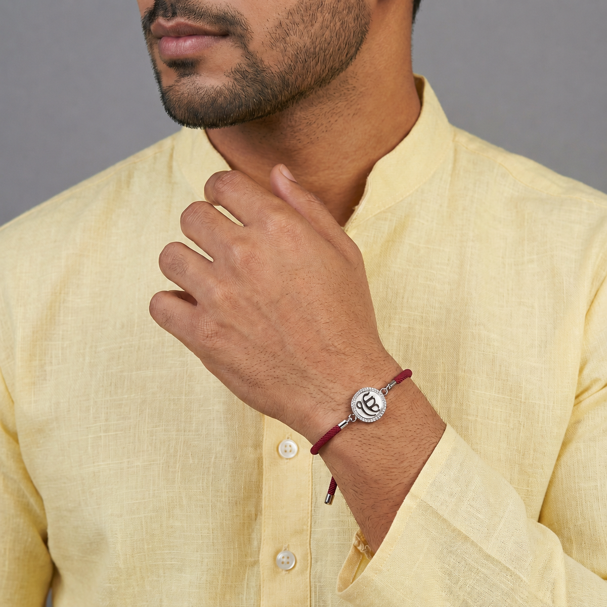 Ik Onkar Divine 92.5 Sterling Silver Bracelet Rakhi