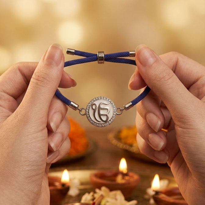 Ik Onkar Divine 92.5 Sterling Silver Bracelet Rakhi