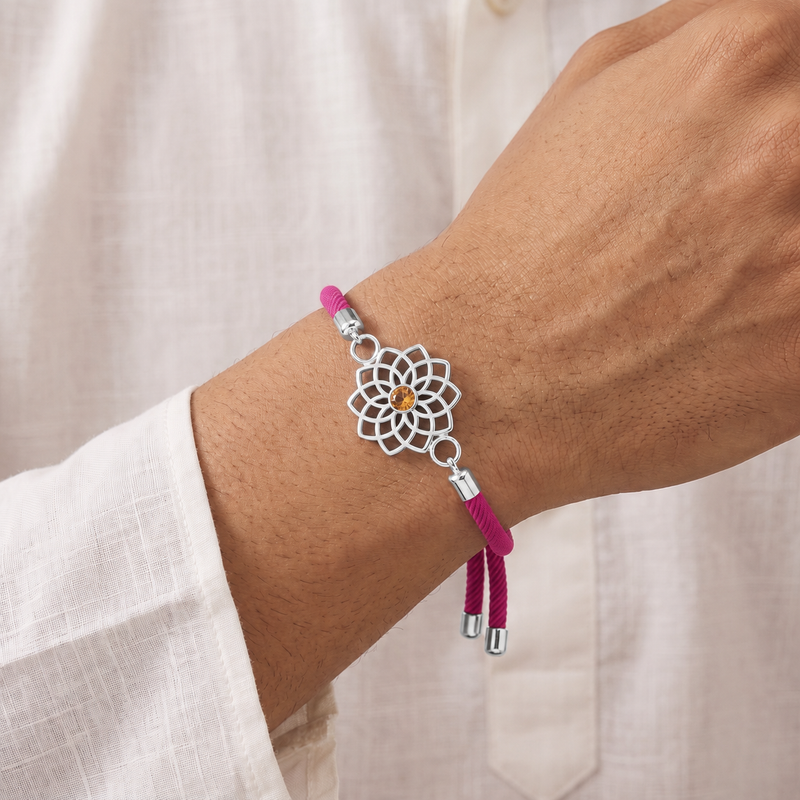 Kamal Jyoti Sterling Silver Rakhi