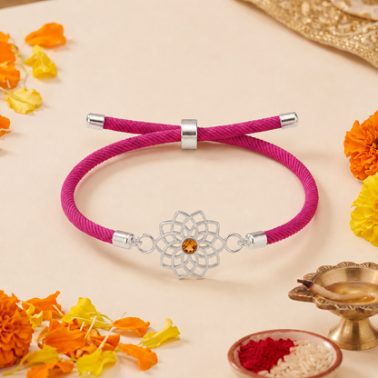 Kamal Jyoti Sterling Silver Rakhi