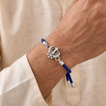 Khanda Veer Sterling Silver Rakhi