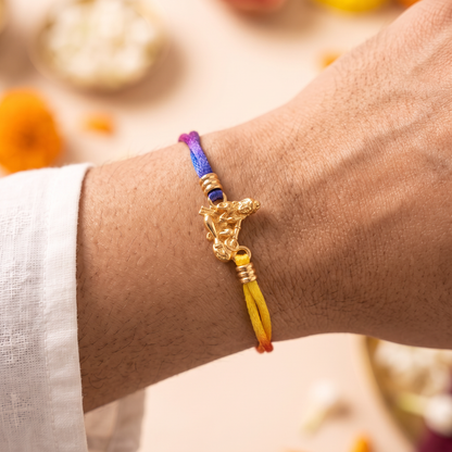 Krishna Gold-Plated Sterling Silver Rakhi