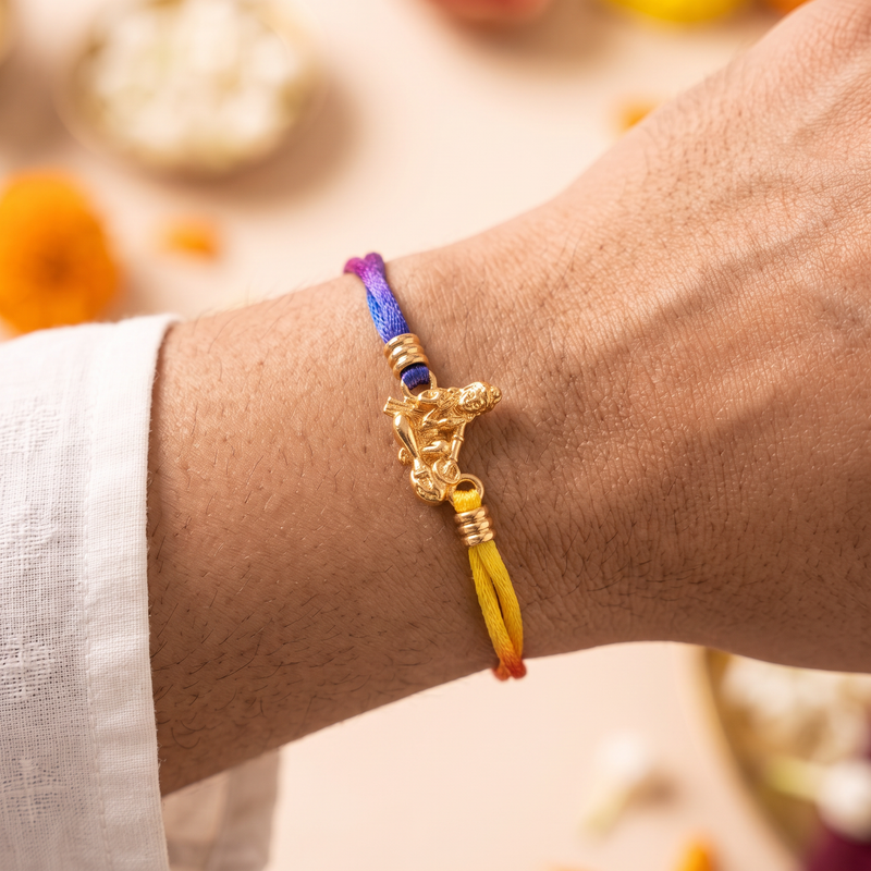 Krishna Gold-Plated Sterling Silver Rakhi