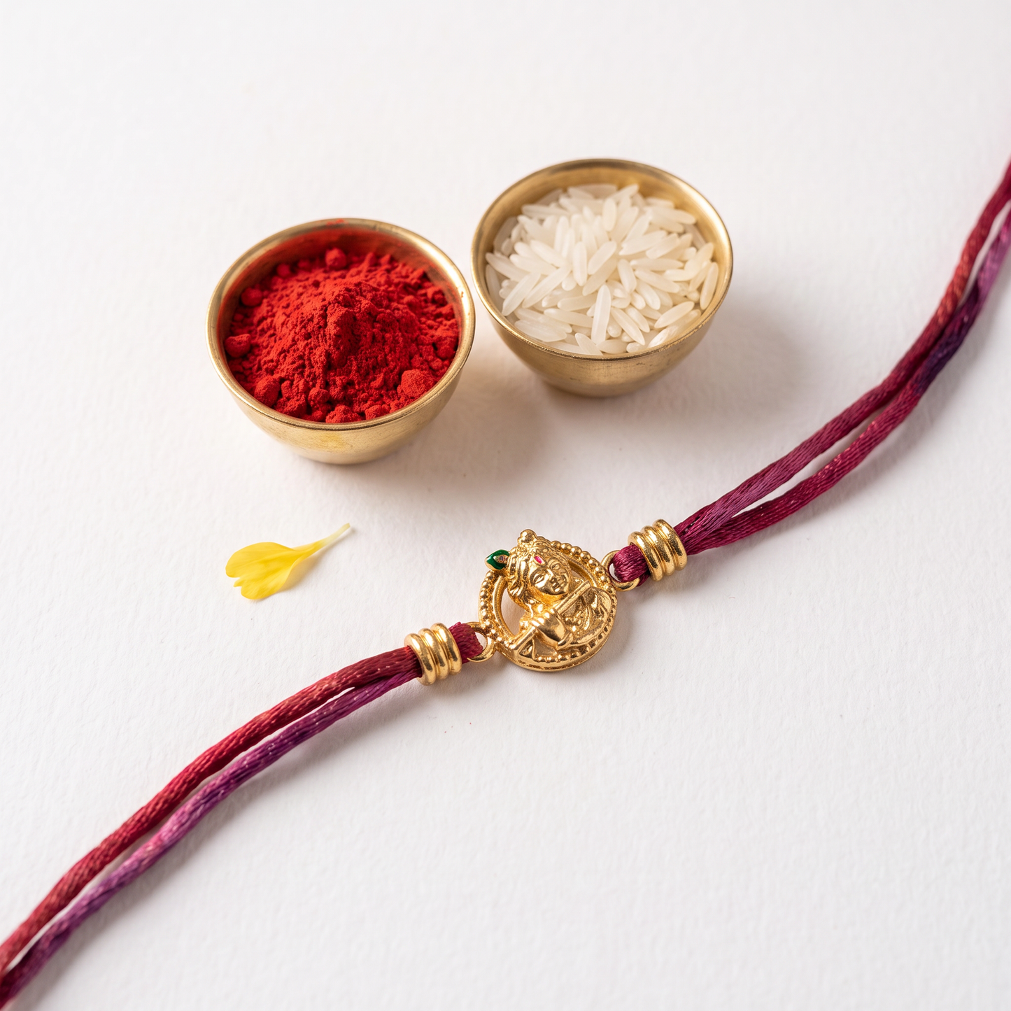 Krishna Kripa Gold-Plated Sterling Silver Rakhi