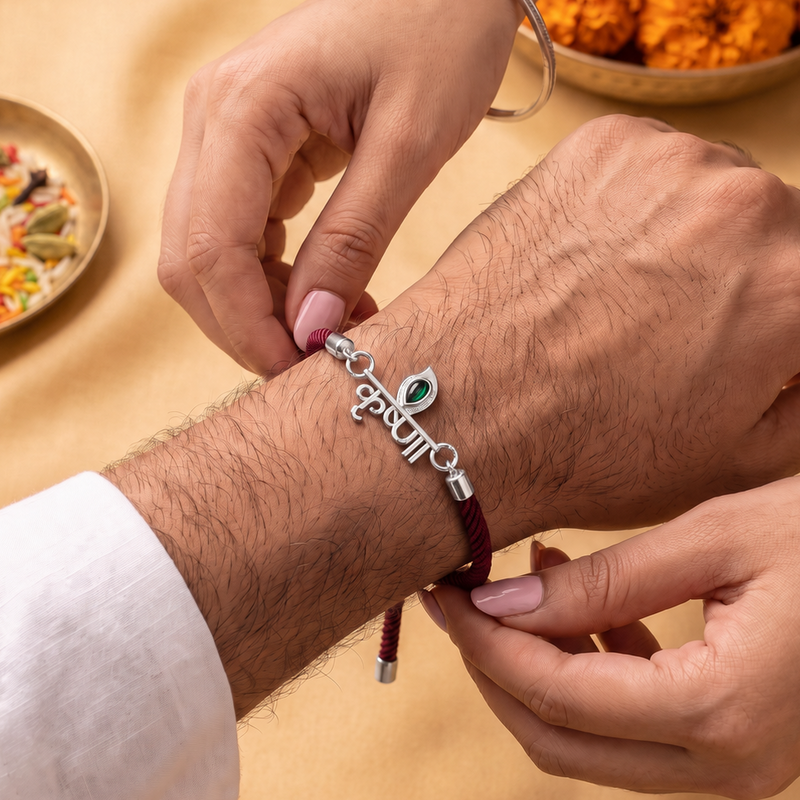Krishna Divine Sterling Silver Rakhi