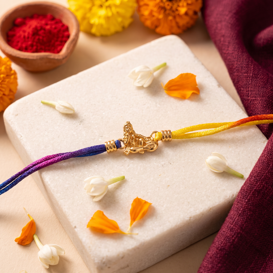 Krishna Gold-Plated Sterling Silver Rakhi