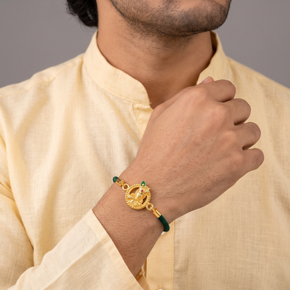 Krishna Kripa Gold-Plated Sterling Silver Bracelet Rakhi