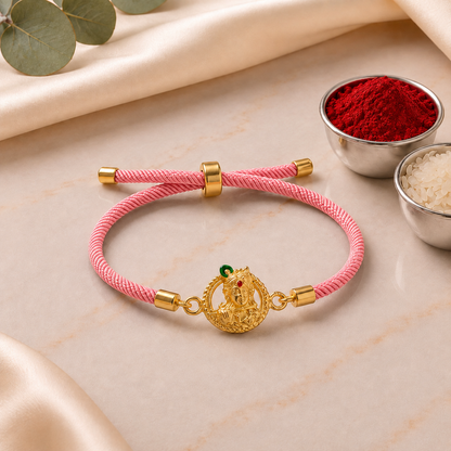 Krishna Kripa Gold-Plated Sterling Silver Bracelet Rakhi