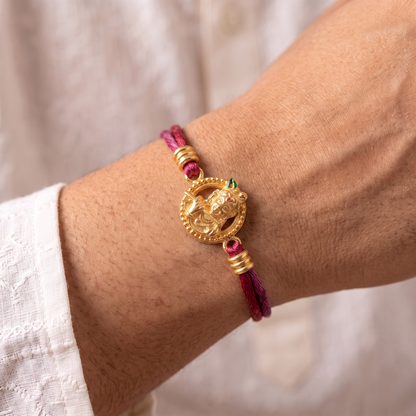 Krishna Kripa Gold-Plated Sterling Silver Rakhi