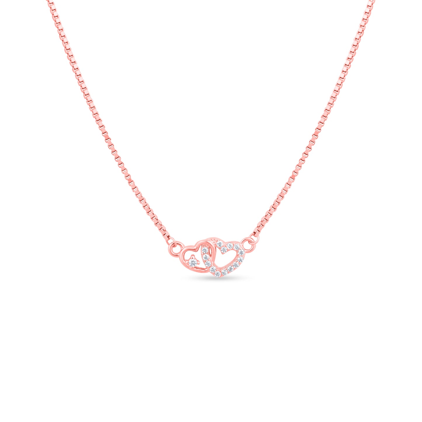 Linked Hearts Rose Pendant