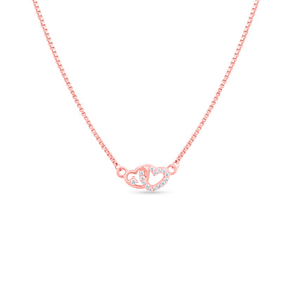 Linked Hearts Rose Pendant