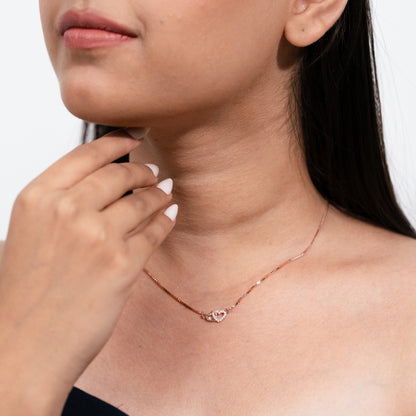 Linked Hearts Rose Pendant