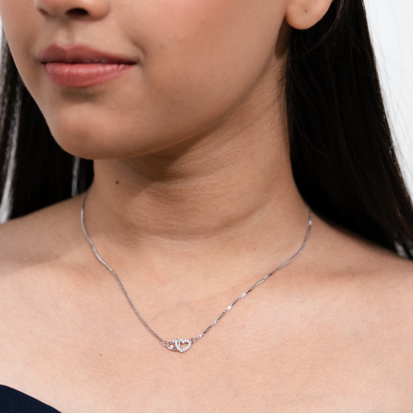 Linked Hearts Silver Pendant