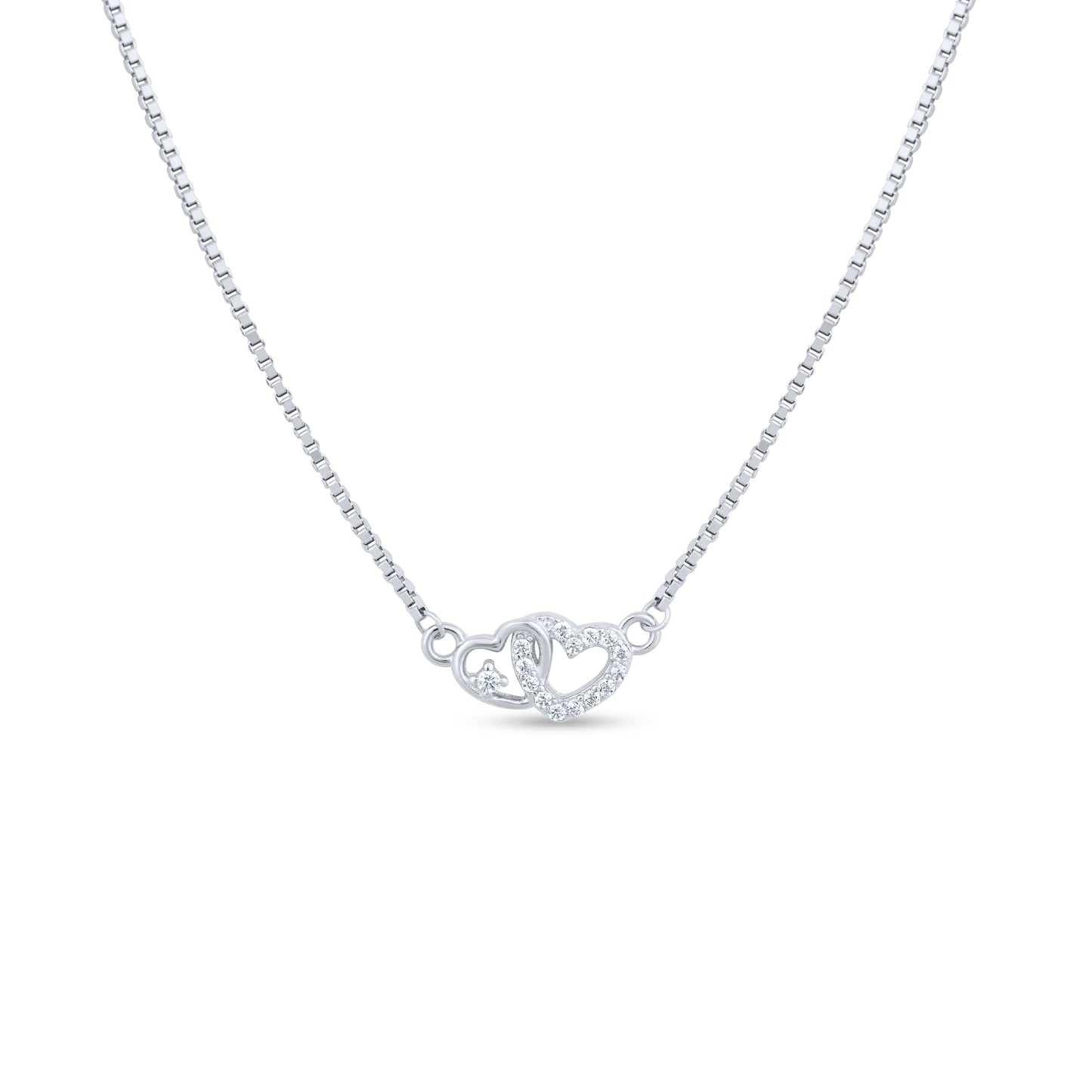 Linked Hearts Silver Pendant