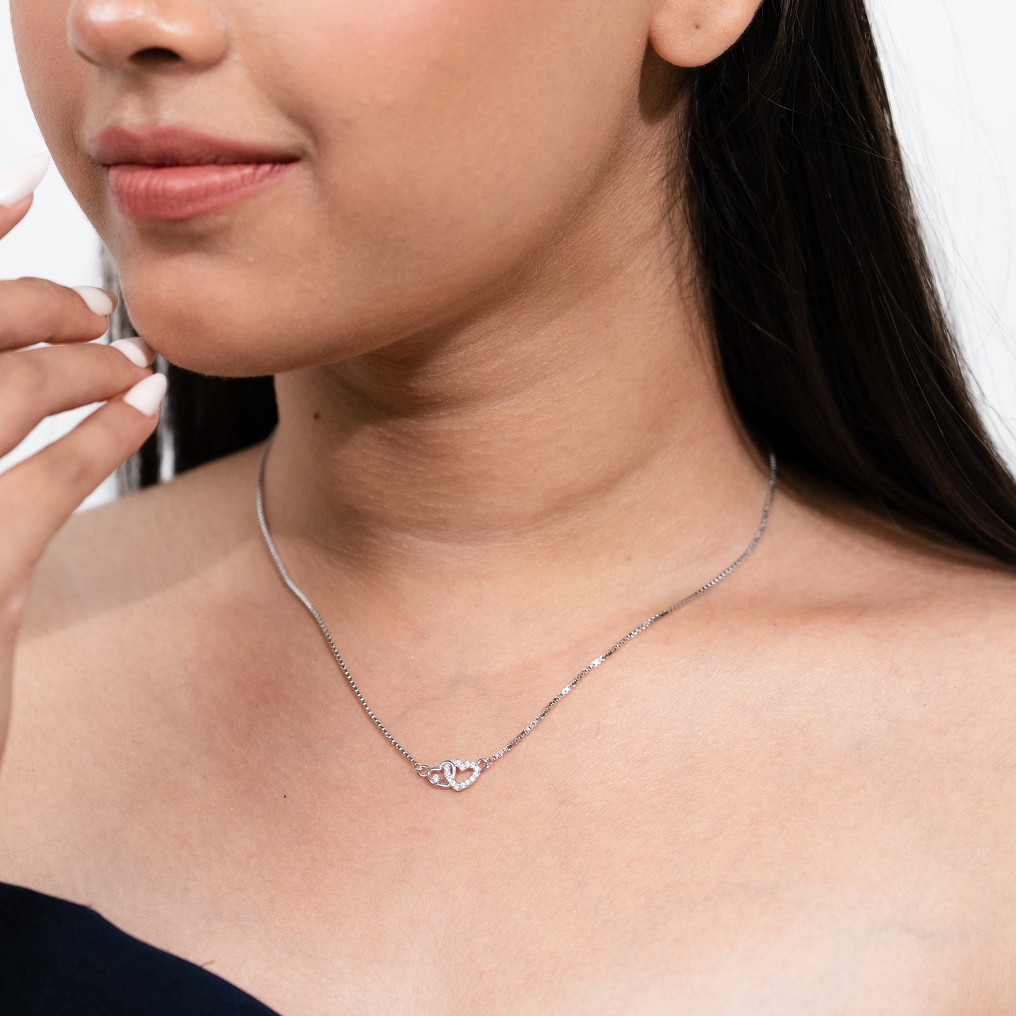 Linked Hearts Silver Pendant