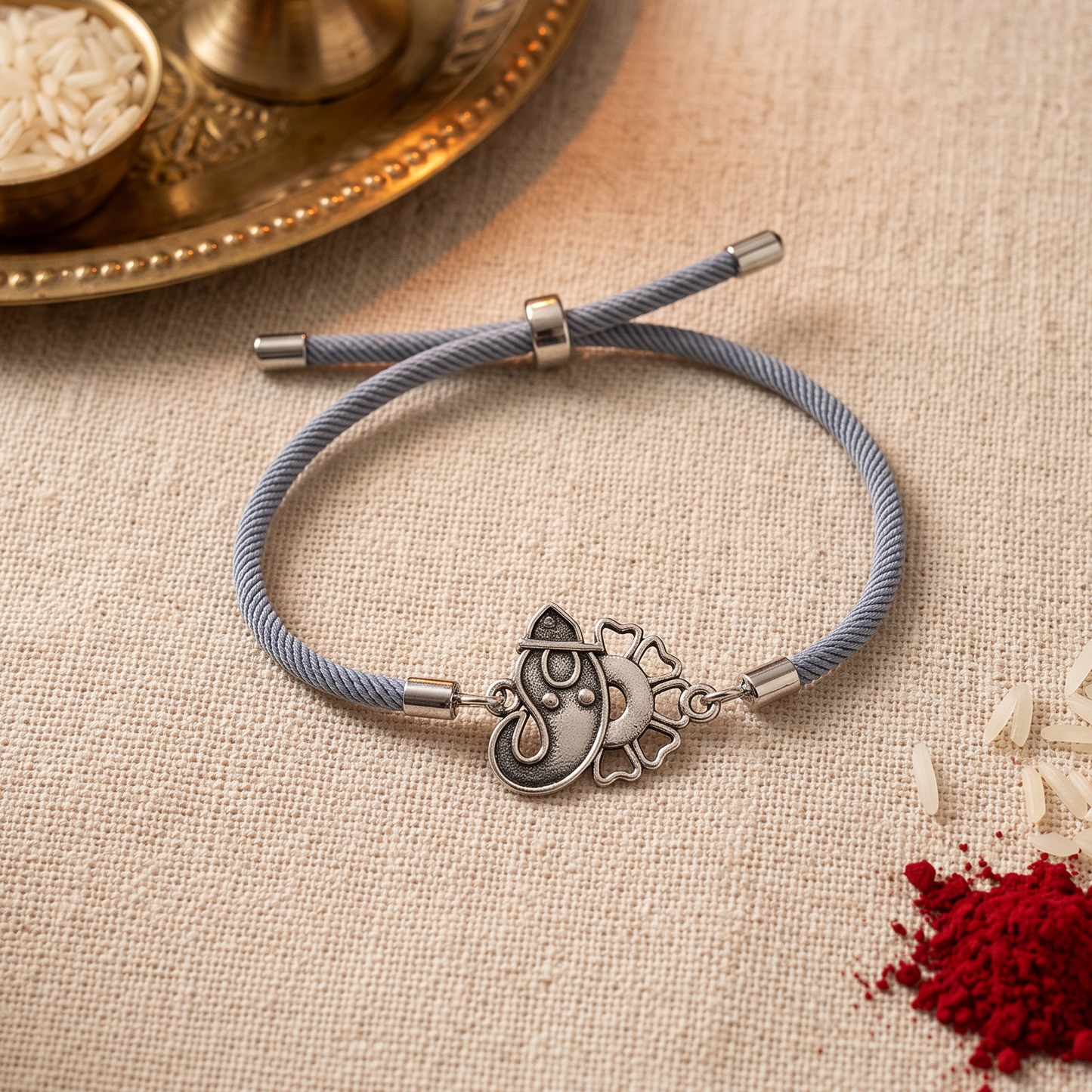 Lotus 92.5 Silver Ganesha Bracelet Rakhi