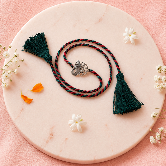 Lotus Silver Ganesha Rakhi