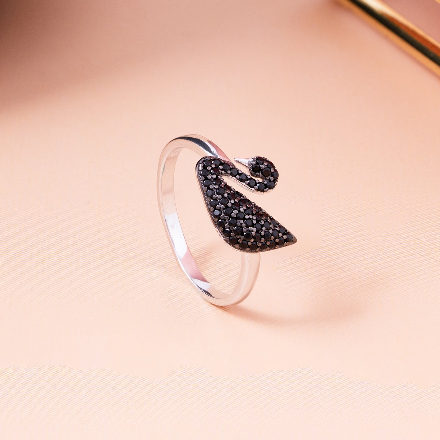Midnight Swan Ring