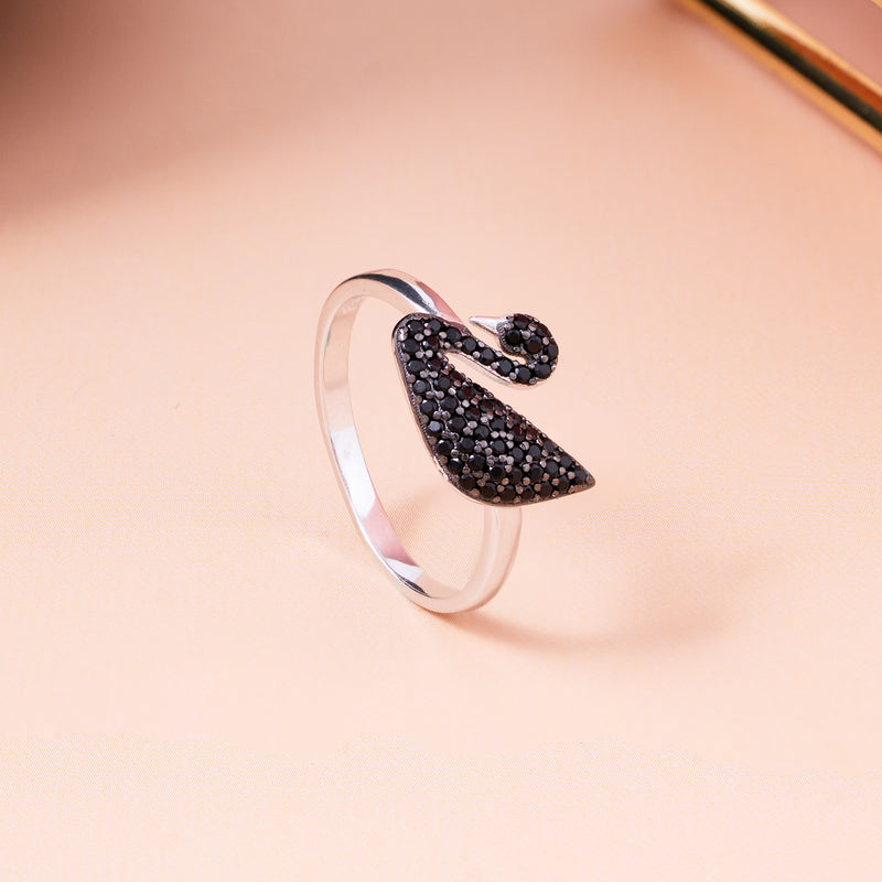 Midnight Swan Ring