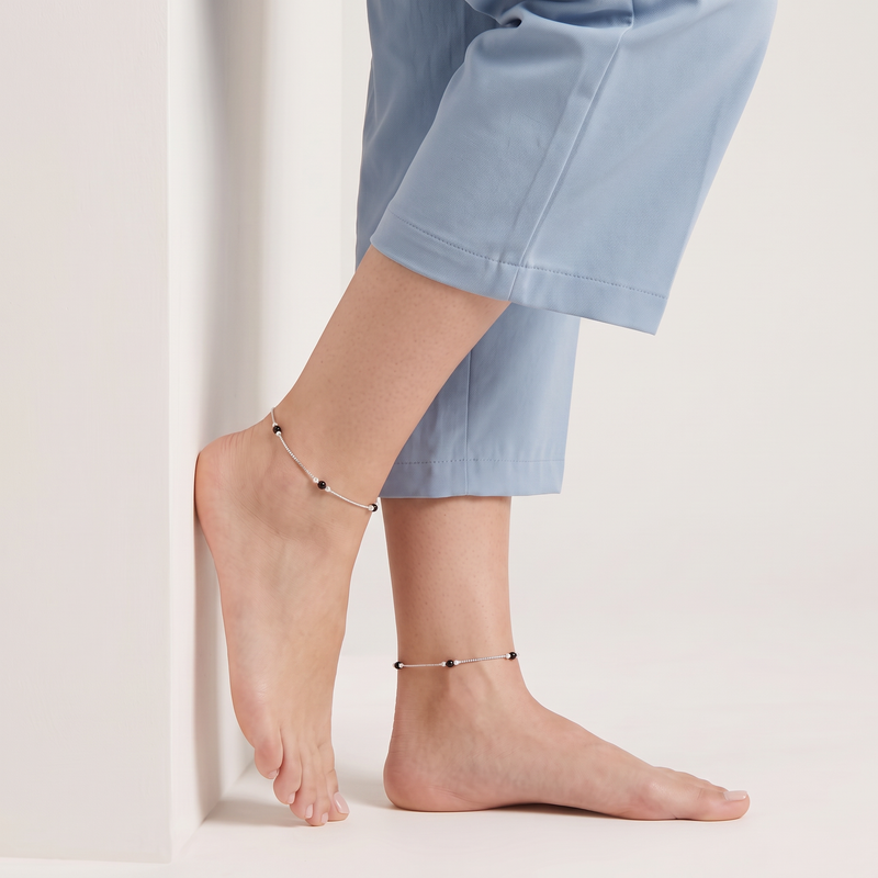 Midnight Bead Anklet