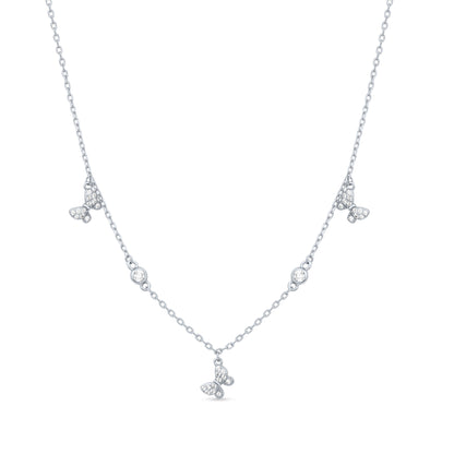 Silver Flutter Charm Necklace