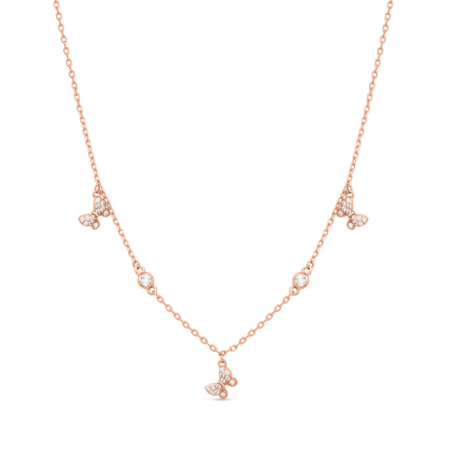 Silver Flutter Charm Necklace