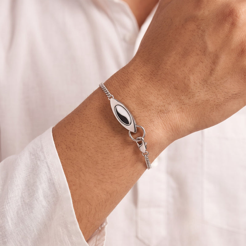 Noir Eye Sterling Silver Men’s Bracelet Rakhi