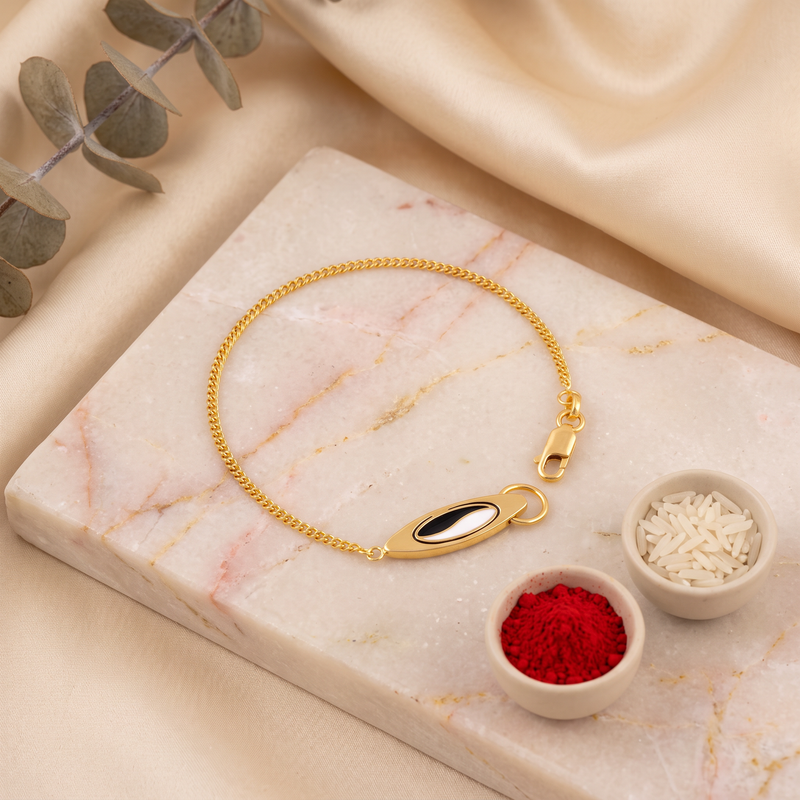 Noir Nazar Silver Bracelet Rakhi