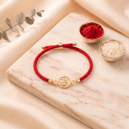 Om Shakti Silver Bracelet Rakhi