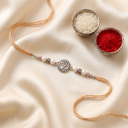 Om Shakti Silver Rakhi