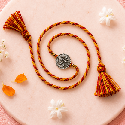Om Blossom 92.5 Silver Rakhi