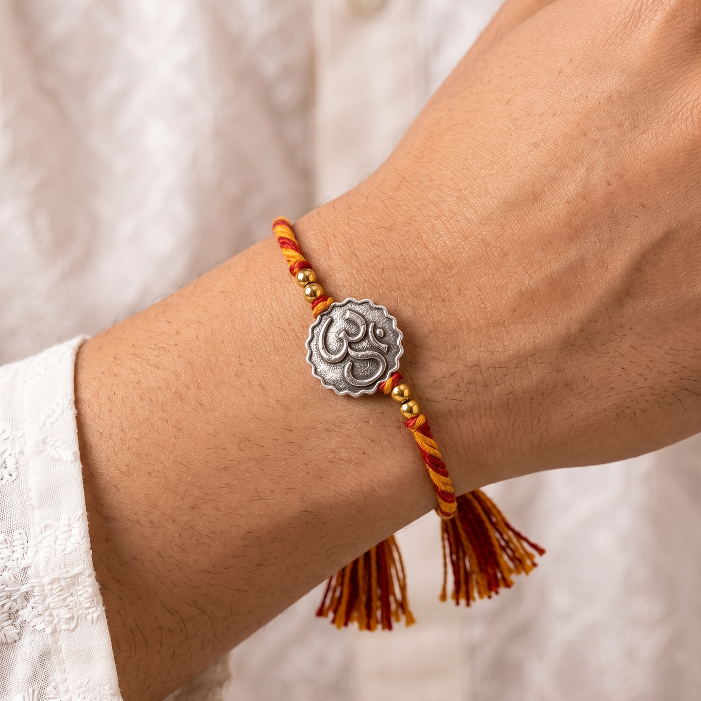 Om Blossom 92.5 Silver Rakhi