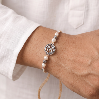 Om Shakti Silver Rakhi