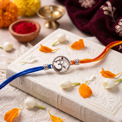 Om Sterling Silver Rakhi