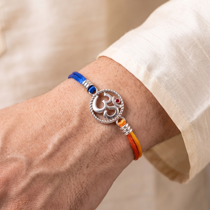 Om Sterling Silver Rakhi