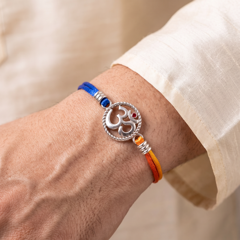 Om Sterling Silver Rakhi