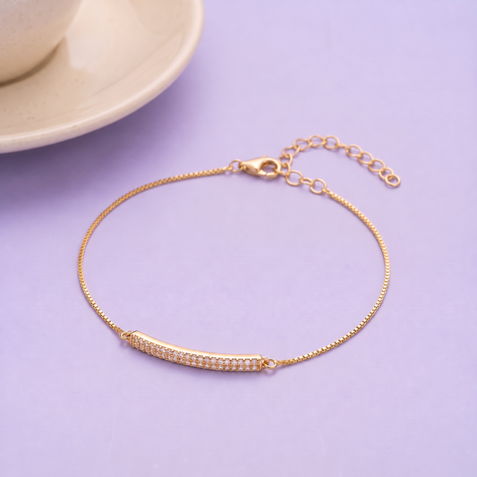 Pavé Bar Gold Anklet