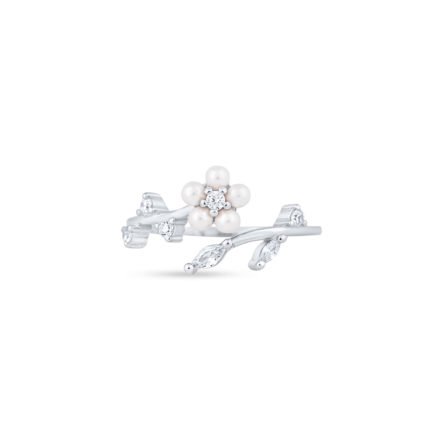 Pearl Bloom Silver Ring