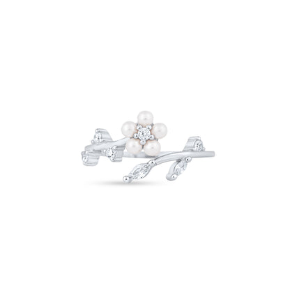 Pearl Bloom Silver Ring